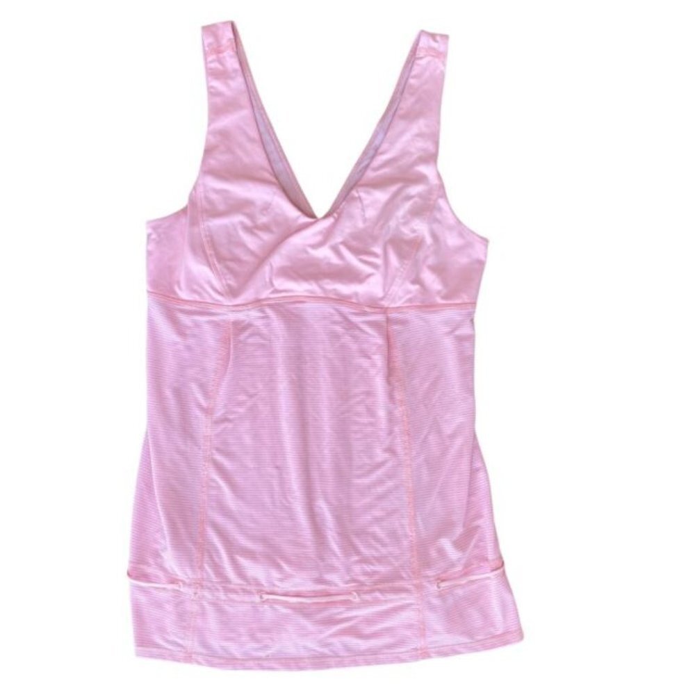 Lululemon Hustle And Bustle Tank Top Bleached Coral Drawstring Size 6